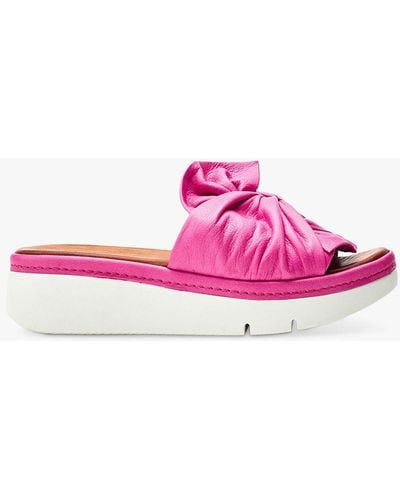 Moda In Pelle Ollin Leather Flatform Sandals - Pink