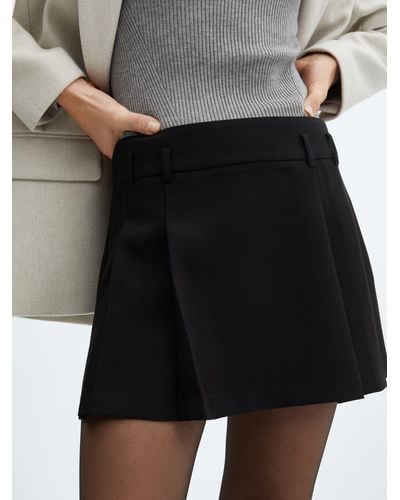 Mango University Pleated Mini Skirt - Black