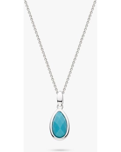 Kit Heath Magnesite Pebble Pendant Necklace - Blue