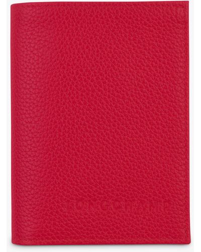 Longchamp Le Foulonné Leather Bi-fold Card Holder - Red
