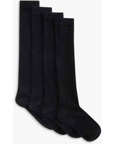 John Lewis Merino Wool Mix Knee High Socks - Black