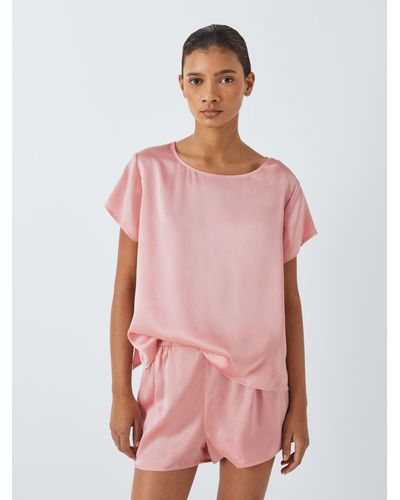 John Lewis Silk Shorty Pyjama Set - Pink