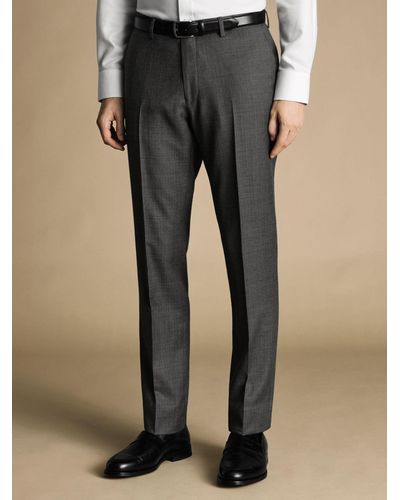 Charles Tyrwhitt Slim Fit Italian Luxury Suit Trousers - Grey