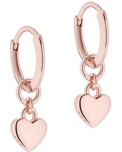Ted Baker Harrye Tiny Heart Huggie Earrings - Metallic