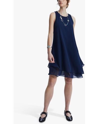 James Lakeland Sleeveless Wave Hem Dress - Blue