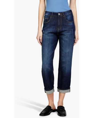 Sisley Manhattan Cropped Straight Leg Jeans - Blue