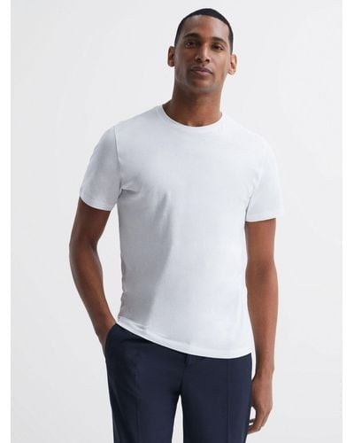 Reiss Bless Cotton Crew Neck T-shirt - White