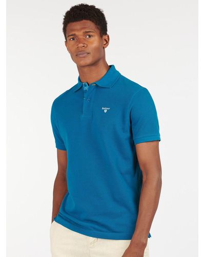 Barbour Short Sleeve Logo Polo Shirt - Blue