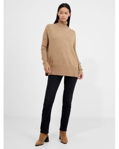 French Connection Babysoft Ribbed Sleeve Jumper - Natural