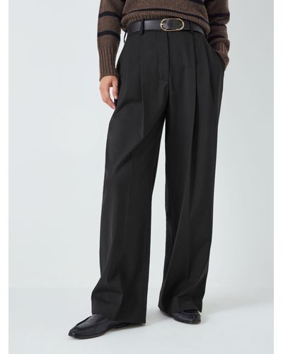 John Lewis Jersey Wide Leg Trousers, Navy at John Lewis & Partners