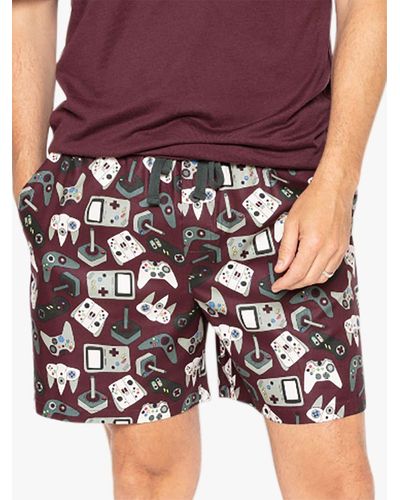 Cyberjammies Jack Gamer Cotton Blend Pyjama Shorts - Purple
