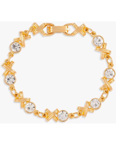 Susan Caplan Vintage Rediscovered Gold Plated Swarovski Crystal Xo Bracelet - Metallic