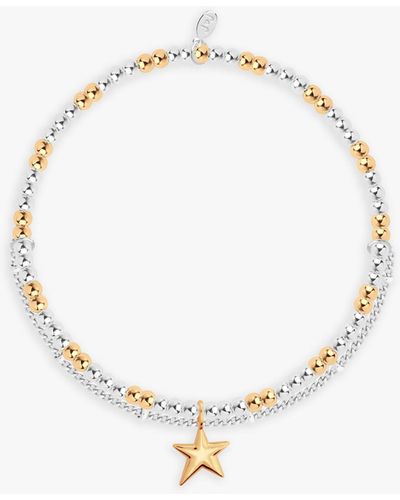 Joma Jewellery Amulet Star Beaded Chain Bracelet - Metallic
