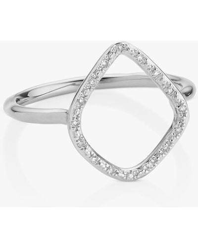 Monica Vinader Riva Diamond Hoop Ring - Metallic