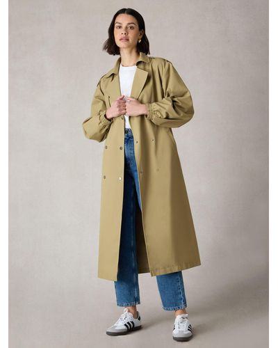 Ro&zo Petite Belted Trench Coat - Natural