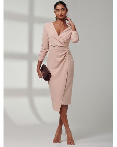 Jolie Moi Violetta Bodycon Midi Dress - Pink
