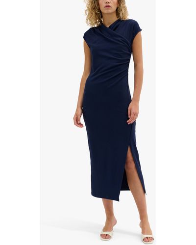 My Essential Wardrobe Nupti Slim Fit Jersey Midi Dress - Blue