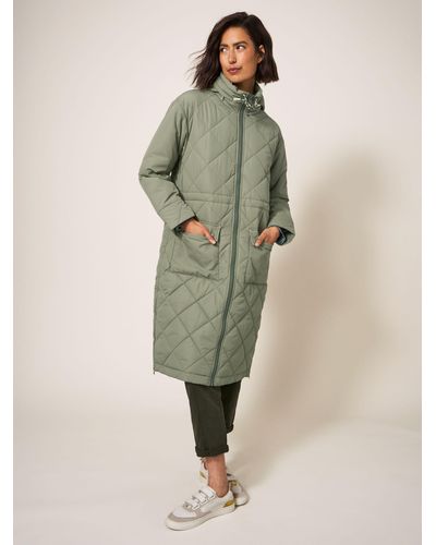 White Stuff Lorena Quilted Coat - Green