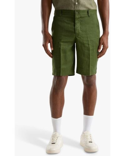 Benetton Linen Shorts - Green