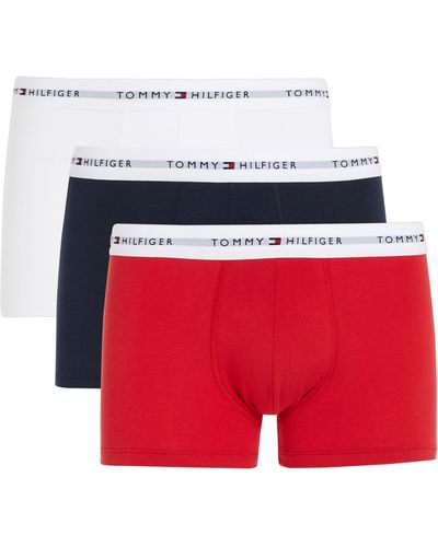 Tommy Hilfiger Essential Logo Waistband Trunks - Red