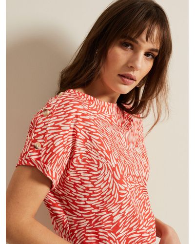 Phase Eight Suzie Abstract Print Top - Red