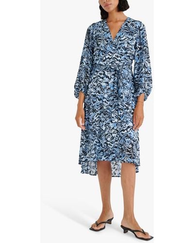 Inwear Basira Abstract Print Midi Wrap Dress - Blue