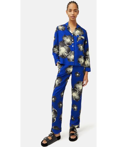 Jigsaw Digital Floral Print Pyjamas - Blue