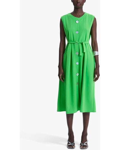 James Lakeland Button Front Dress - Green