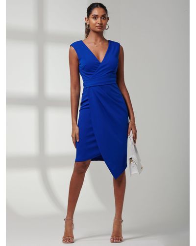 Jolie Moi Kiana Ruched Bodycon Dress - Blue