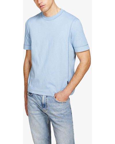 Sisley Solid Coloured Regular Fit T-shirt - Blue