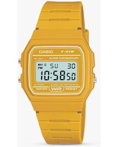 G-Shock F-91wc-9aef Digital Resin Strap Watch - Yellow