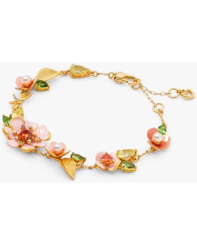 Kate Spade Bloom Enamel And Glass Pearl Bracelet - Metallic