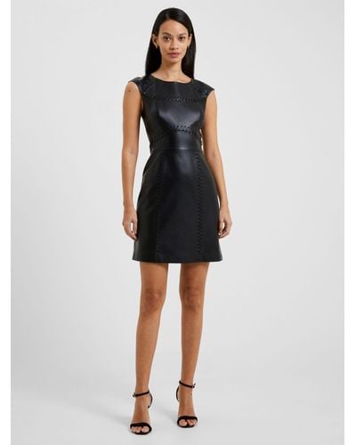 French Connection Crolenda Synthetic Leather Dress - Black