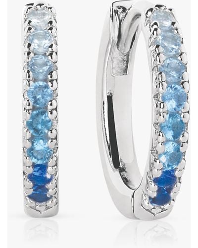 Sif Jakobs Jewellery Ellera Medio Gradient Cubic Zirconia Hoop Earrings - Blue