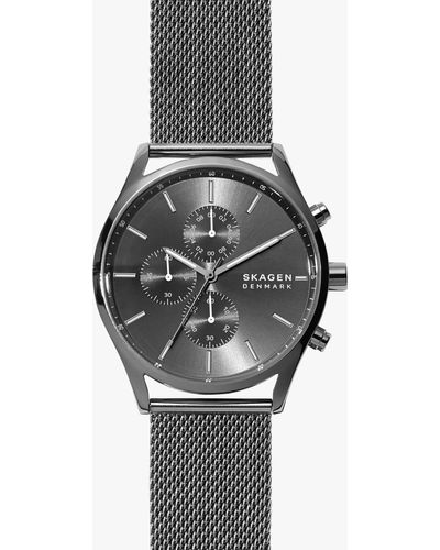Skagen Holst Chronograph Mesh Strap Watch - Grey
