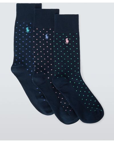 Ralph Lauren Dot Crew Socks - Blue