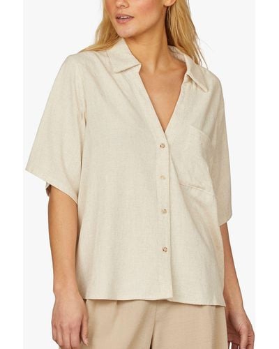Sisters Point Casual Loose Fitted Shirt - Natural