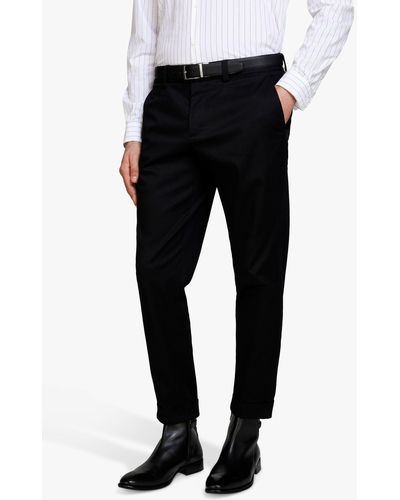 Sisley Stretch Cotton Blend Gabardine Trousers - Black
