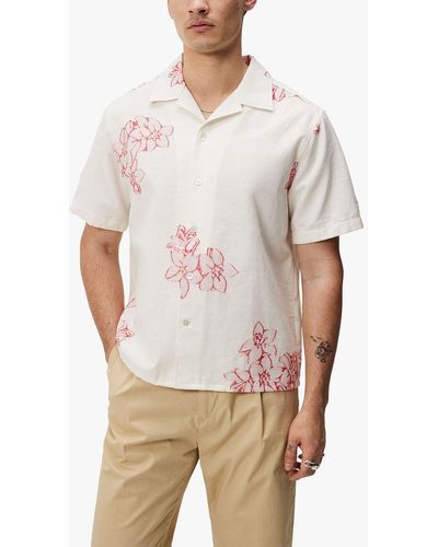 J.Lindeberg Donso Fil Coupe Floral Shirt - White