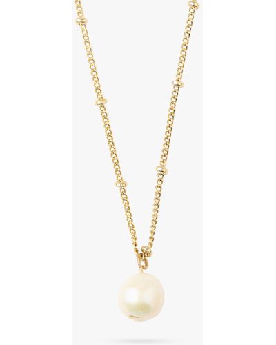 Orelia Pearl Drop Ditsy Necklace - White