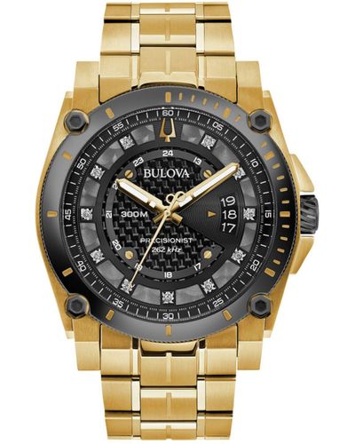Bulova Precisionist Diamond Date Bracelet Strap Watch - Metallic
