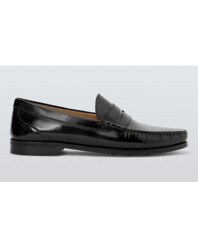 John Lewis Cornell Leather Loafers - Black