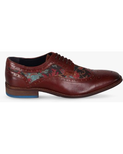 Silver Street London Amen Collection Ennis Leather Brogues - Red