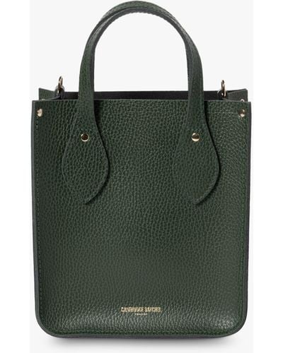 Cambridge Satchel Company The Mini Tote Celtic Grain Leather Bag - Green