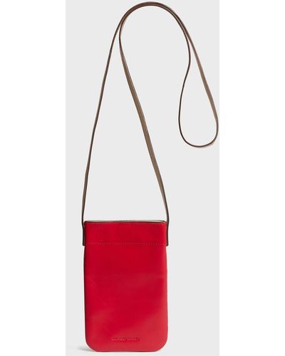 Gerard Darel Plain Leather Phone Bag - Red