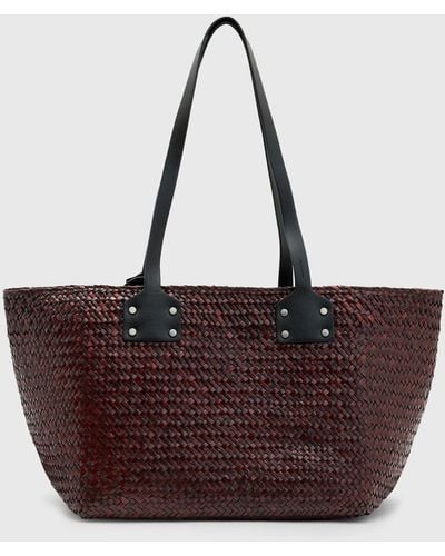 AllSaints Mosley Straw Tote Bag - Brown