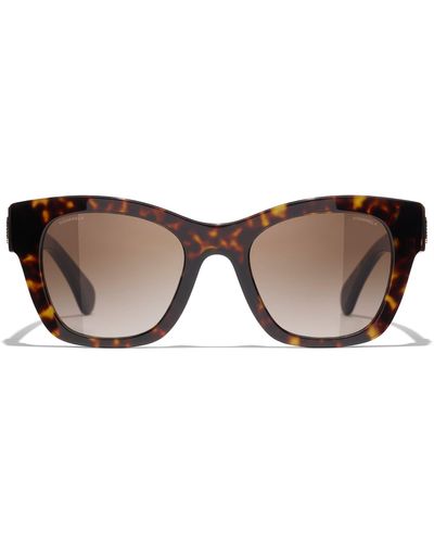 Chanel Irregular Sunglasses Ch5478 Dark Havana/brown Gradient - Multicolour