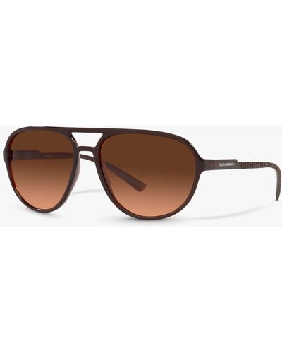 Dolce & Gabbana Dg6150 Aviator Sunglasses - Brown