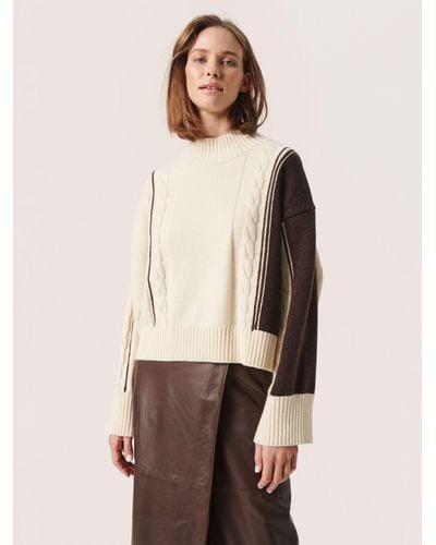 Soaked In Luxury Llena Textured Jumper - Natural