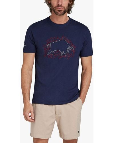 Raging Bull Scatter Stitch Bull T-shirt - Blue